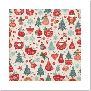 christmas pattern Posters and Art